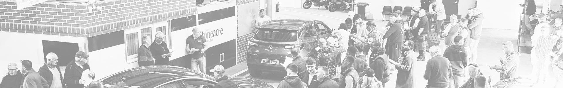 A photo showing the Newark Motor Auctions site from above