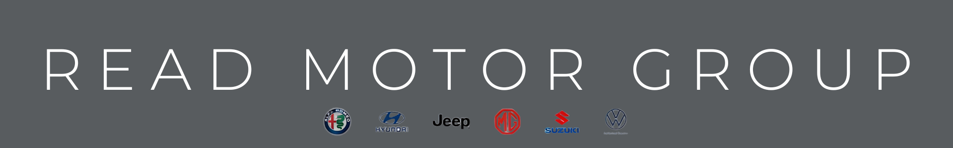 The Read Motor Group Logo with logo's of popular vehicle makes sold through them